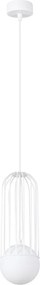 Fehér függőlámpa üveg búrával Belinda – Sollux