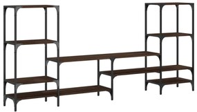 barna tölgy színű szerelt fa TV-szekrény 206,5x28,5x95 cm