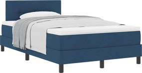 vidaXL Boxrugós ágy matracmal fejtámlával Kék 120 x 200 cm szövet