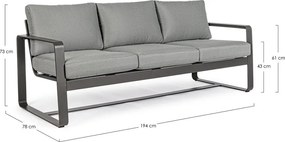 Szürke alumínium kerti kanapé Merrigan – Bizzotto