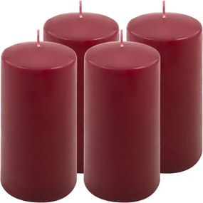 Gyertya készlet 15 cm Ø 7,5 cm 4 db bordó