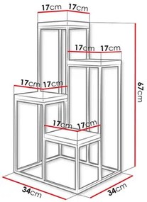 Virágtartó állvány Renoya (fekete + természetes) . 1105939