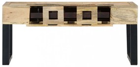 magnókazetta formájú tömör mangófa dohányzóasztal 100x52x45 cm