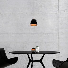 Mugo 10635 fekete-arany fém függőlámpa, Ø17 cm