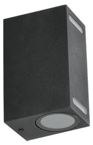 Kültéri fali lámpa QUERK 2xGU10/35W/230V IP54 15 cm fekete