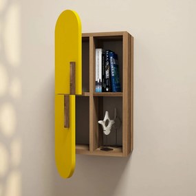 Fali polc Rose - Walnut, Yellow