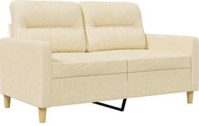vidaXL kétszemélyes krémszínű szövetkanapé 120 cm