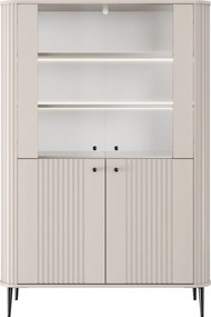 Vesper négyajtós vitrin 103 cm - kasmír / fekete lábak