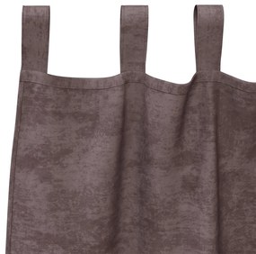 Bársonyfuggyony 2 db Gombfüllel Barna 245x140 cm