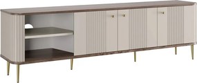 Vesper 3D TV szekrény 187 cm - kasmír / dió / arany lábak