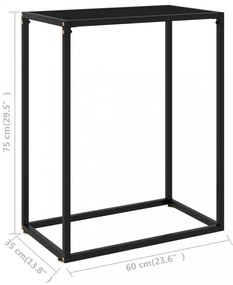 fekete edzett üveg tálalóasztal 60 x 35 x 75 cm