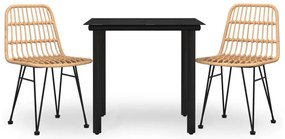 3 részes polirattan kerti étkezőgarnitúra