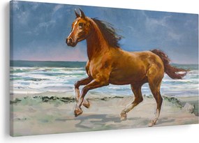 Egy ló képe a tengerparton (90x60 cm)