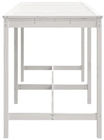 fehér tömör fenyőfa kerti asztal 203,5x90x110 cm