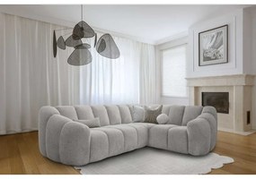 Világosszürke sarokkanapé (jobb oldali-L alakú) Shell – Miuform