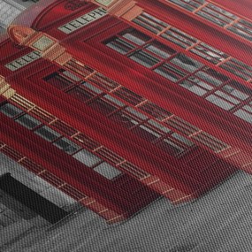 Kép - Londoni telefonfülkék (órával) (90x30 cm)