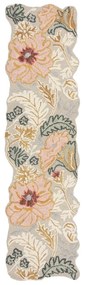 Világos rózsaszín kézi szövésű gyapjú futószőnyeg 60x230 cm Daphne Shaped Floral – Flair Rugs