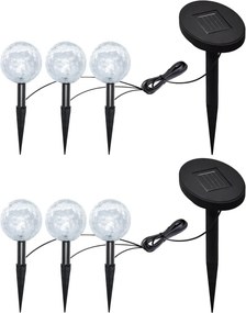 vidaXL 6 db LED kerti gömblámpa cövekkel és napelemmel