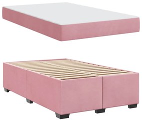 Ágykeret matraccal matracmal Rózsaszín 120 x 190 cm Bársony