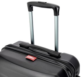 BONTOUR “WAVE” közepes Duplakerekes Gurulós bőrönd, Fekete, M méretű