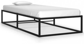 fekete fém ágykeret 100 x 200 cm