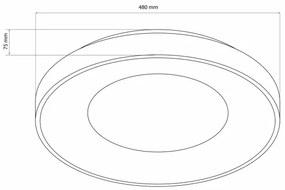 LED Dimmelhető mennyezeti lámpa WITOLD LED/72W/230V 3000-6000K + távirányító