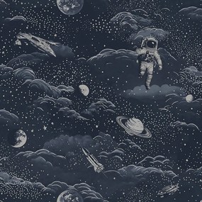 Holden Decor Adventure Awaits Lost In Space ezüst-sötétkék világűr mintás papír tapéta – 14051