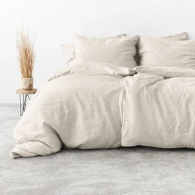 Goldea lenvászon keveréket tartalmazó ágyneműhuzat - elefántcsont 140 x 200 és 70 x 90 cm