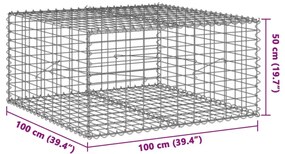 horganyzott vas gabion kosár fedéllel 100 x 100 x 50 cm