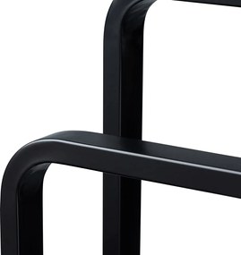 Törölközőtartó, fekete fém/bambusz, LABAV