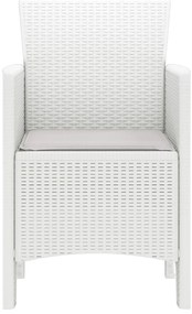 Kerti Szék 4 db Fehér Rattan Standard Tartós Kültéri székek