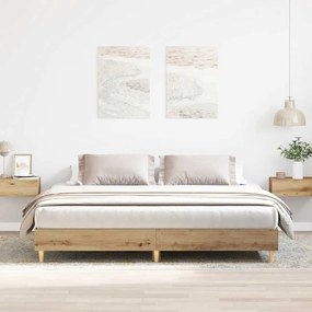 kézműves tölgy szerelt fa ágykeret matrac nélkül 200x200 cm
