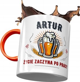 Narancssárga Bögre Artúr Férj Kolléga Ajándék Nyomtatott Fotóval