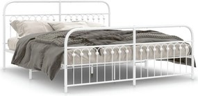 vidaXL fehér fém ágykeret fej- és lábtámlával 183 x 203 cm
