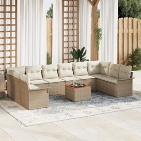 Kerti Kanapé Szett 11 pcs Beige és krém 55 x 55 x 37 cm