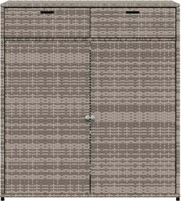 vidaXL szürke polyrattan kerti tárolószekrény 105 x 55 x 113 cm