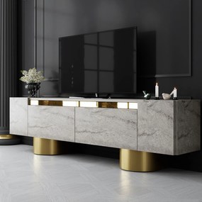 TV szekrény Bohem - Travertine, Gold