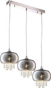 MILAGRO ML3787 STRAIGHT Többágú Függesztett Lámpa Króm, Átlátszó E14 IP20