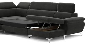 CATANIA balos sarok ülőgarnitúra, tárolóval, balos, grafit