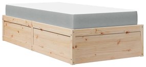 tömör fenyőfa ágy matraccal 90 x 200 cm