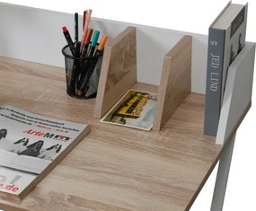 Számítógépasztal, világos tölgy/fehér, PSALMO