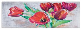 Gario Vászonkép Csokor piros tulipán Méret: 90 x 30 cm