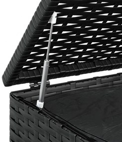 fekete polyrattan kerti párnatartó doboz 100 x 97,5 x 104 cm