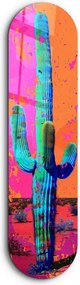 Cactus edzett üvegkép, 20 x 80 cm