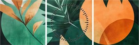 Kép - Geometrikus természeti minták (órával) (90x30 cm)