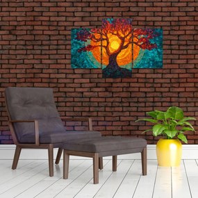 Kép - Az élet fája és a nap mozaikban (90x60 cm)