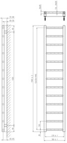 Sapho - Fürdőszobai radiátor METRO LIGHT 276W/230V 30x150 cm fényes króm