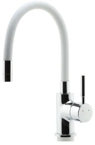 FERRO - Mosogató csap rugalmas karral fényezett króm/fehér