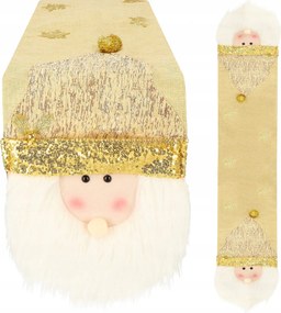 Futófelület Karácsonyi Asztal Mikulás 205x30cm Arany Dekoráció