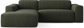 Zöld sarokkanapé (bal oldali-heverő résszel) Keli – Makamii
